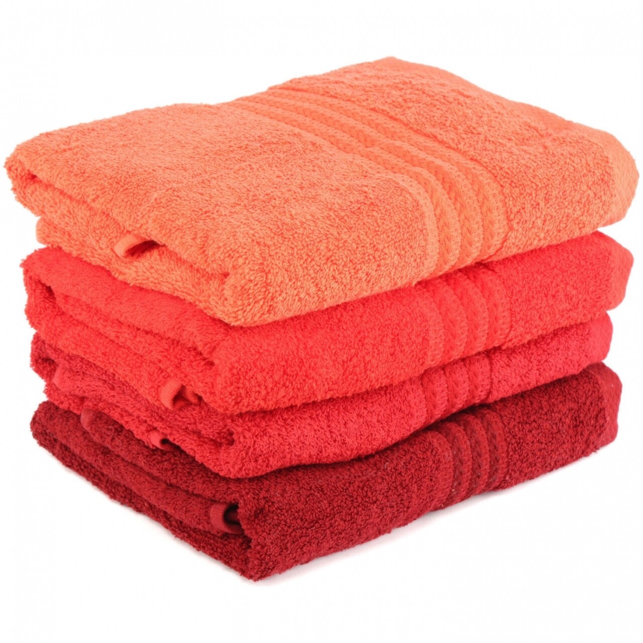 Set 4 prosoape de maini, Hobby, 70x140 cm, 100% bumbac, rosu - imagine 3